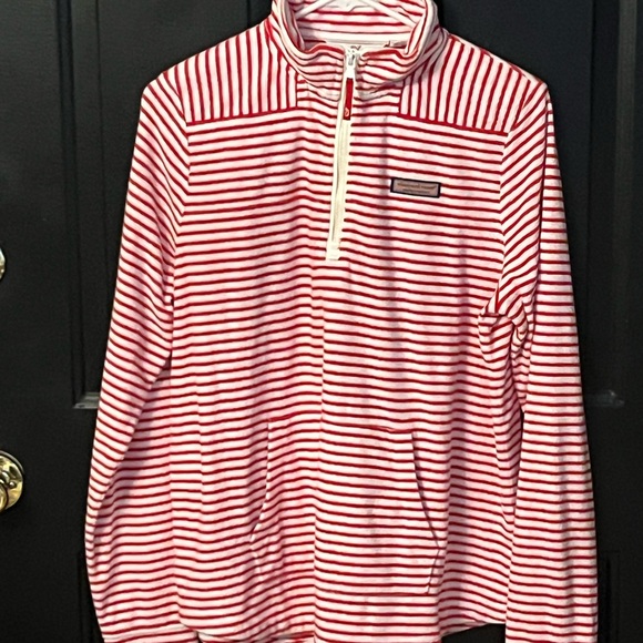 Vineyard Vines Red and White Striped Pullover - Picture 1 of 6